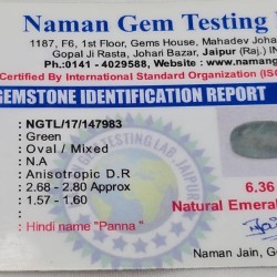 Zambian Panna – Certified Natural Emerald Gemstone